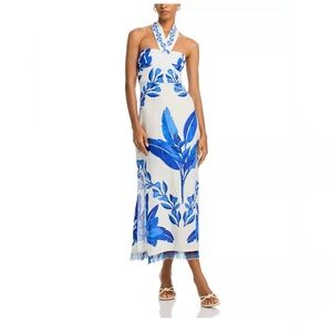 Farm Rio Off-White Blue Yard Sleeveless Maxi Dress